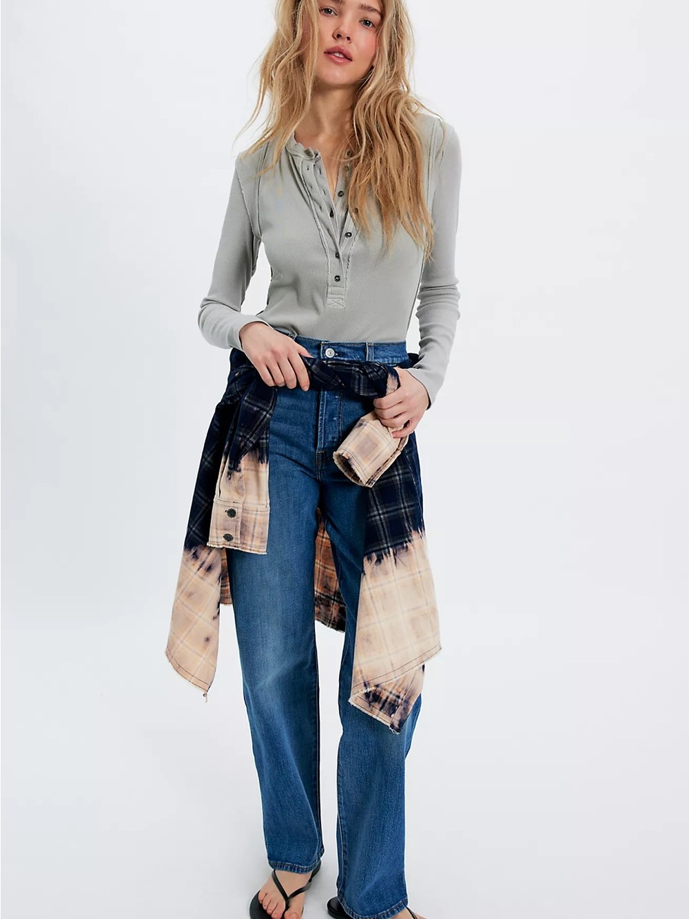 Levi's Mid Blue Rib Cage Straight Leg Jeans
